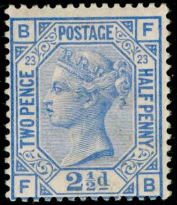 SG157, 2½d blue plate 23, LH MINT. Cat £450. FB