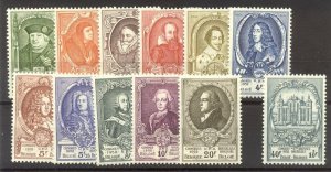 BELGIUM #435-45, B514 Mint NH - 1952 Portraits Set