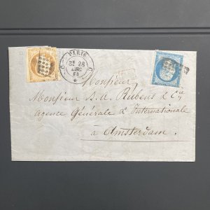 France Stamp 15, 18 Used Paris 28 Dec 1858 On Early Cover, Rare 
