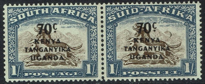 KENYA UGANDA & TANGANYIKA 1941 GNU SOUTH AFRICA PAIR CRESCENT MOON FLAW MNH **