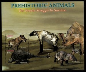 Liberia - 2005 - Prehistoric Animals - Sheet of 4 Stamps - Scott #2345 - MNH
