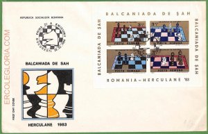 ZA0347 - ROMANIA - Postal History - Imperf sheet on  FDC COVER - Chess - 1984
