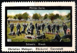 Vintage Germany Poster Stamp Military Series Switzerland Bivouac