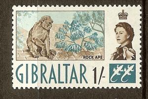 Gibraltar, Scott #156, 1sh Queen Elizabeth, MLH