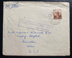 1958 Limerick Ireland Airmail Cover To Hamilton OH USA Insufficiently paid