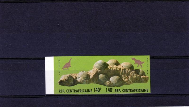 Central African Republic 1996 Dinosaurs China'96 Pair Imperforated  MNH