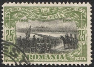 ROMANIA 1906  Sc 181a  25b Used VF olive green & black variety