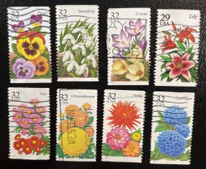 US #2829,2993-2996,3025,3027,3028 Used LOT - Flowers Misc.