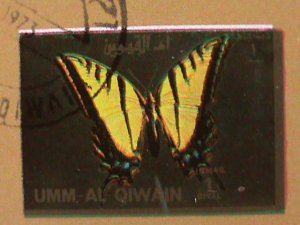 ​UMM AL QIWAIN STAMP-1973- LOVELY BUTTERFLIES  CTO-MNH STAMP SHEET -RARE