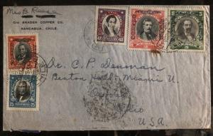 1933 Rancagua Chile Airmail Commercial cover to Oxford OH USA Via Santiago