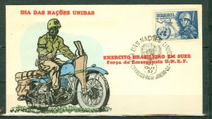 BRAZIL 1957 WAR-UN-BICYCLE #C88 VERY NICE CACHET on FDC