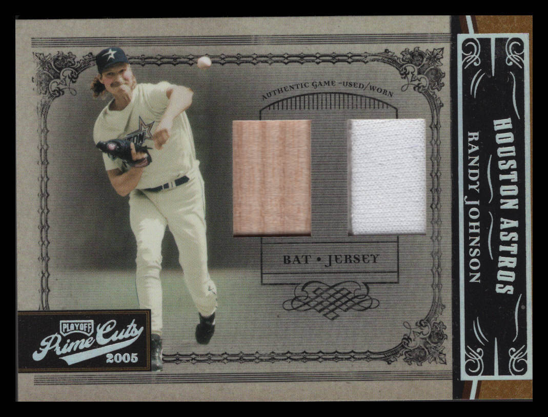 Randy Johnson 2005 Playoff Card #88 Authentic Game-Used Bat/Jersey