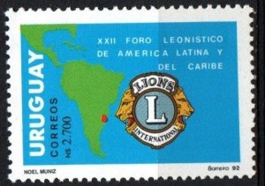 1992 Uruguay 22nd lions club forum latin america caribbean emblem #1433 ** MNH