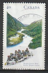 1991 Canada - Sc 1324 - used VF -1 single - Wilderness Rivers - Jacques-Cartier