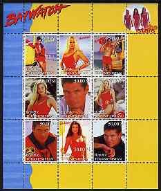 Turkmenistan 1999 Stars of Baywatch #1 perf sheetlet cont...