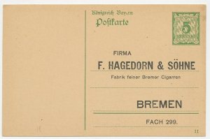 Postal stationery Bayern - Privately printed Order card - Cigar