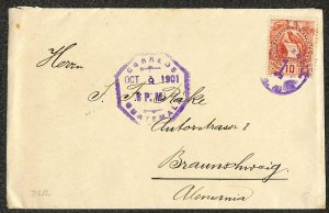 GUATEMALA #48 STAMP GUATEMALA CITY TO GERMANY E. PEPPER & CO. COVER 1901