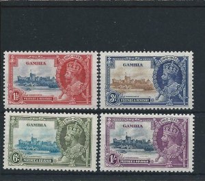 GAMBIA 1935 SILVER JUBILEE SET 1s VALUE EXTRA FLAGSTAFF MM SG 143/146a CAT £275+