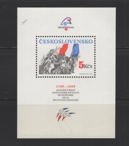 Czechoslovakia #2746 (1989 PHILEXFRANCE Exposition sheet) VFMNH  CV $2.00