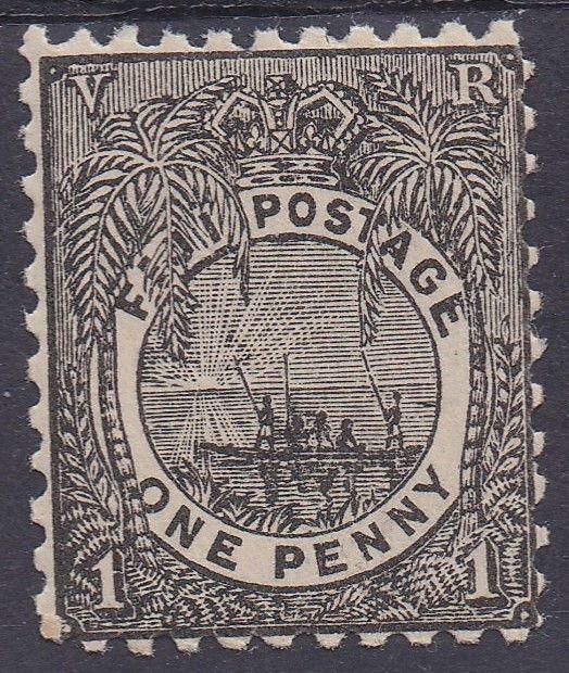 FIJI 1891 CANOE 1D PERF 11 MNH **