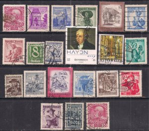 Austria Selection of 21 used stamps ( H1465 )