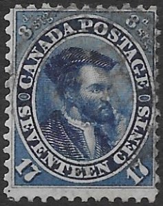 Canada 19  1859  17 cents  fine used