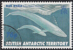 British Antarctic Territory 1996 used Sc #247 76p Blue whale