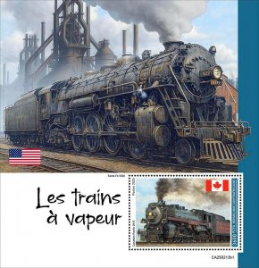 C A R - 2025 - Steam Trains - Perf Souv Sheet - Mint Never Hinged