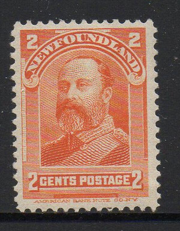 Newfoundland Sc 81 9 1897 2c  Orange Prince of Wales stamp mint