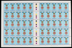 NORFOLK ISLAND 1980 Lions Convention 50c sheet of 50. MNH **. SG 234.