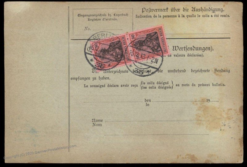 Germany 1913 Deutsches Reich Germania Wmk Cover 95987