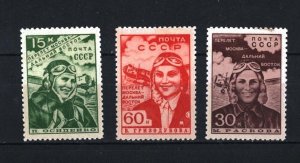 RUSSIA/USSR 1939 AVIATION SET OF 3 STAMPS MLH