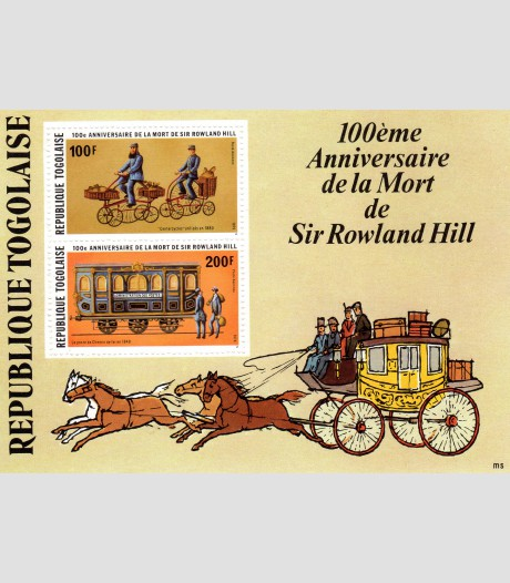 Togo 1979 BICYCLE Rowland Hill-Coach Mail s/s Perforated Mint (NH)