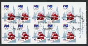 Australia SG3792a 2012 Olympic Games Self Adhesive Booklet Pane Used