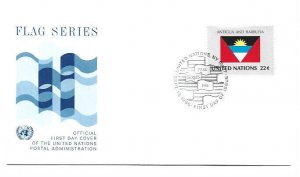 United Nations #486 Flag Series 1986 Antigua and Barbuda Official Geneva FDC