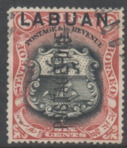 Labuan North Borneo Scott J5 - SG D5, 1901 Postage Due 6c used cto