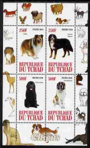 Chad 2010 Dogs #1 perf sheetlet containing 4 values unmou...