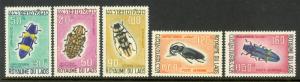 LAOS 1968 INSECTS Set of 5 Scott Nos. 171-173, C54-C55 MNH