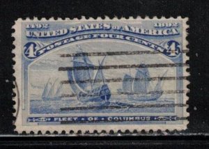 UNITED STATES Scott # 233 Used - Ships - Columbus' Fleet