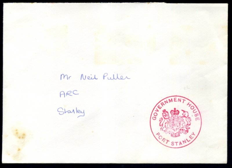 Falklands Islands 1980’s Government Hosue Port Stanley red cachet