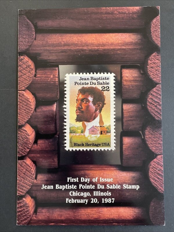 1987 Jean Baptiste Pointe du Sable Stamp First Day Ceremony Program Sc# 2249