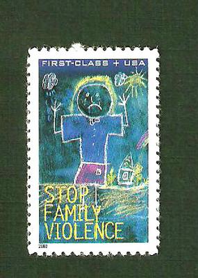 B3 STOP FAMILY VIOLENCE SEMI-P0STAL US SINGLE MINT/NH