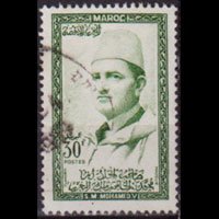 MOROCCO 1956 - Scott# 5 Sultan Mohammed 30f Used