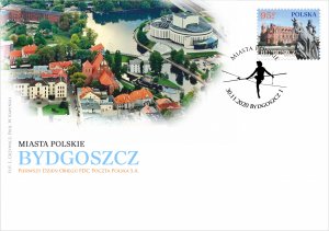 Poland 2020 FDC Stamp Polish Cities Bydgoszcz King Casimir The Great Monument