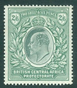 SG 63 British Central Africa 1903-04. 2/6 grey-green & green. Very lightly...