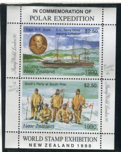 NEW ZEALAND; 1990 World Stamp Expo Special Mint SHEET , Antarctic Polar issue