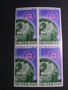 MALDIVE ISLAND 1972-SC#412 UN CONFERENCE ON HUMAN ENVIRONMENT  MNH BLOCK VF