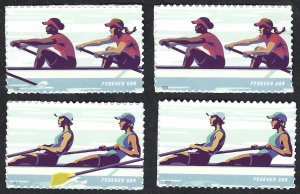 United States #5694-97 Forever (58¢) Women Rowing (2022). Four singles. MNH