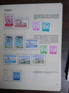 collection on pages Belgium 1959-62 mostly complete most mint CV $184