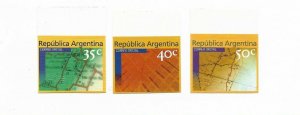 ARGENTINA 1999 MAILING MAP SELFADHESIVE STAMPS UNUSED SET of 3  MINT SC 2063/5 